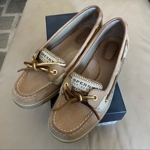 Sperry Top Soder Agelfish Linen/Gold Shoes 7